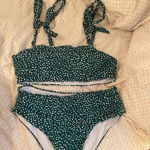 NEW 2X Green Polkadot Bikini